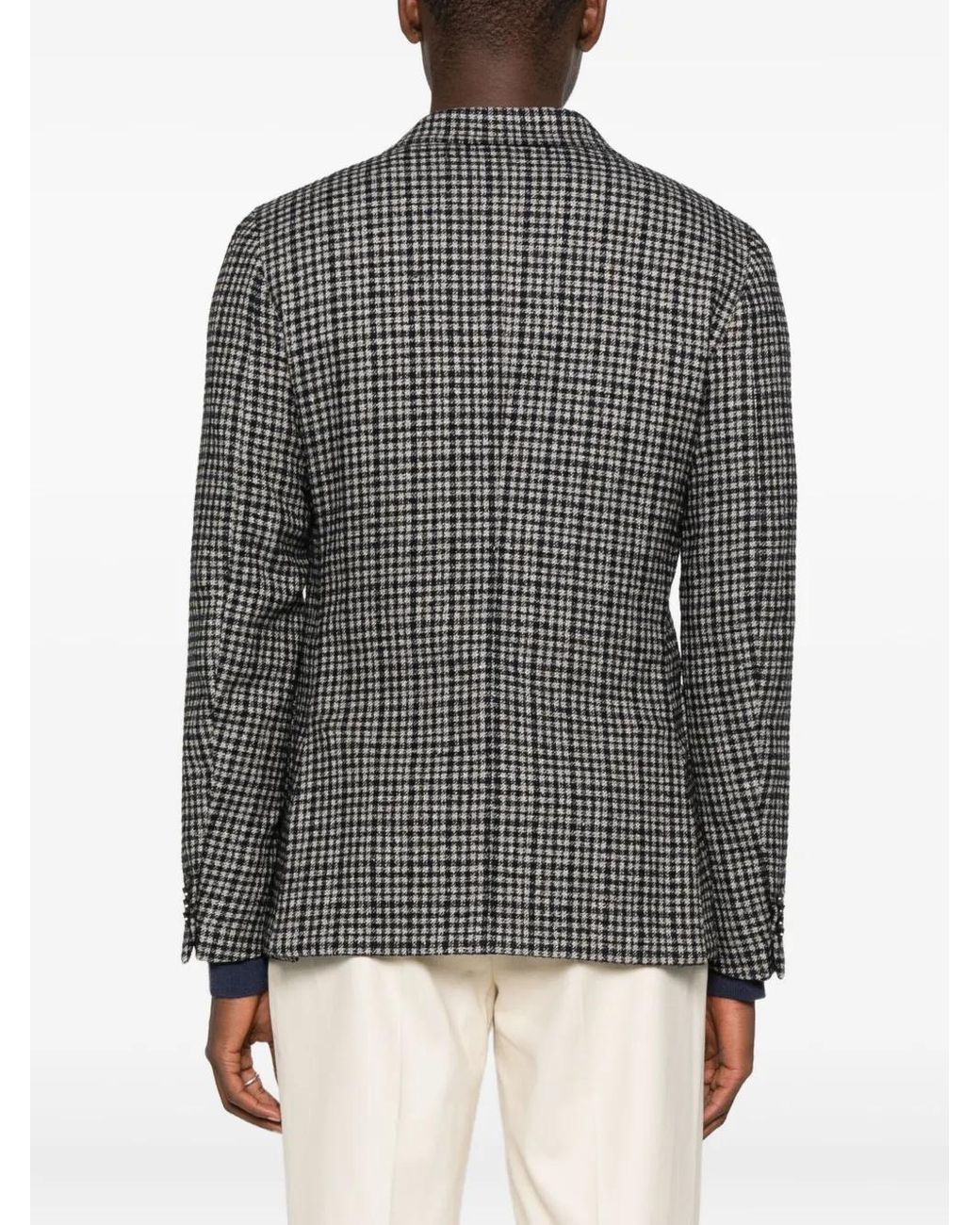 Zegna Gray Checked Two-Pocket Blazer for men