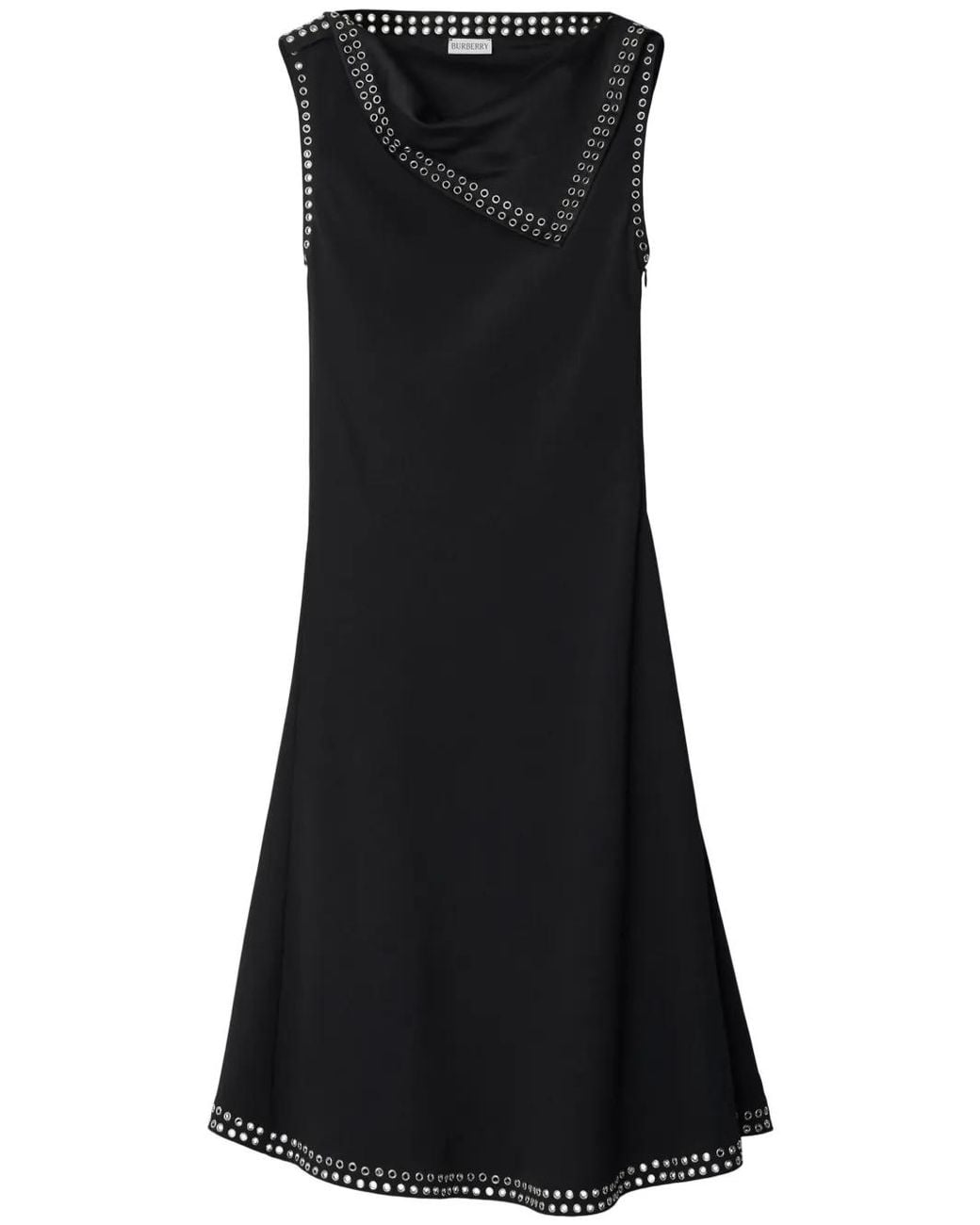 Burberry Black Fitted Cut Midi Length Dress