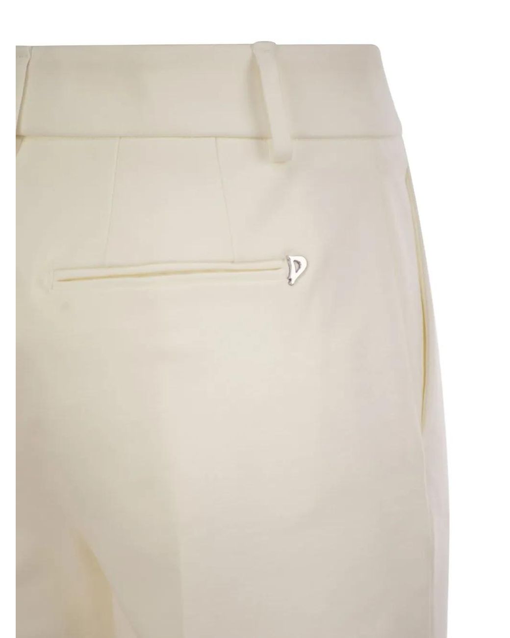 Dondup White Meli Concealed-Fastening Trousers