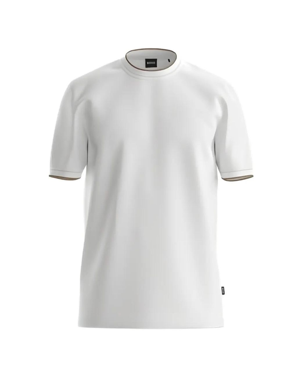 Boss White Slim-Fit Cotton T-Shirt With Crew Neck for men