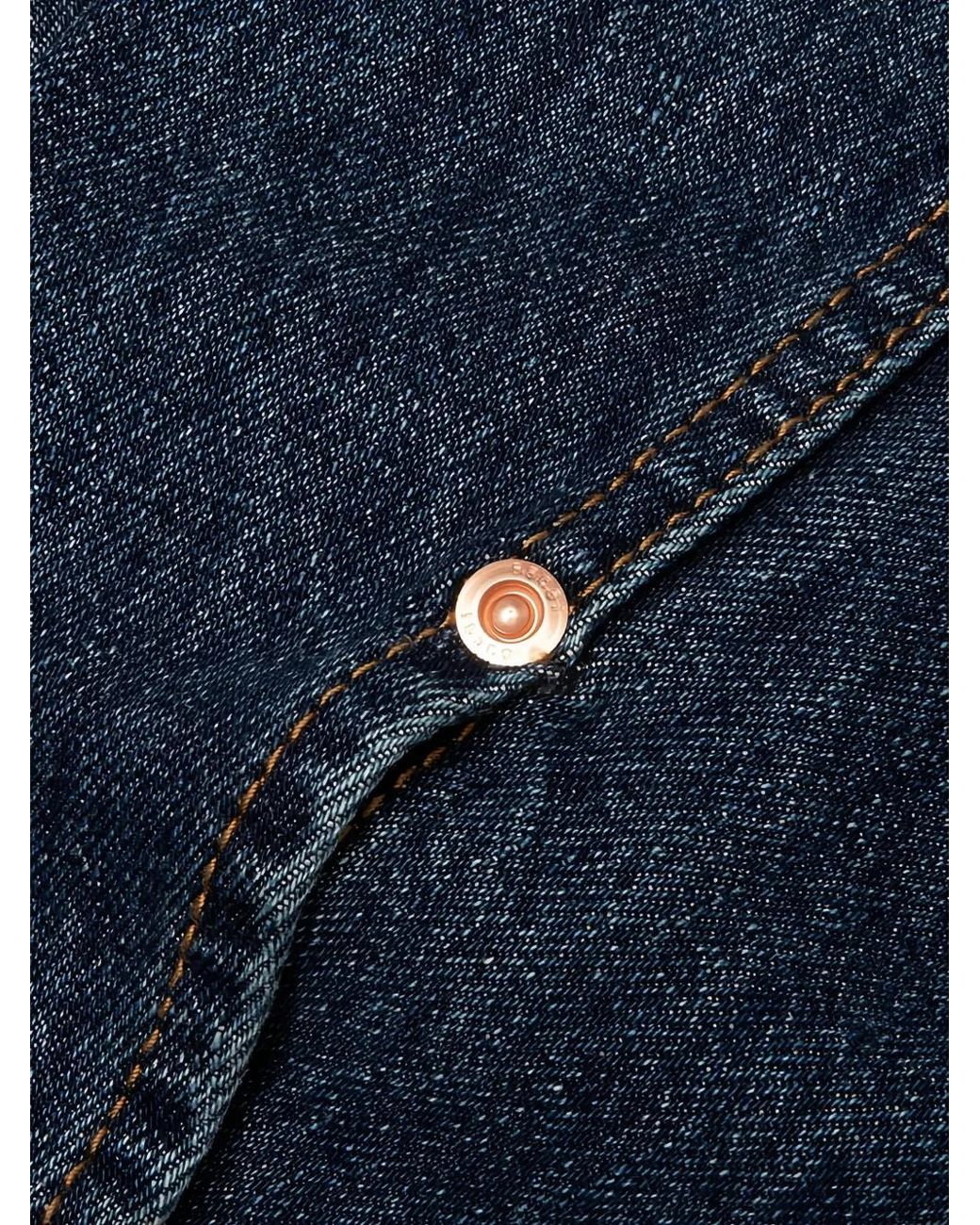 Sacai Blue Contrast-Stitch Denim Jacket for men