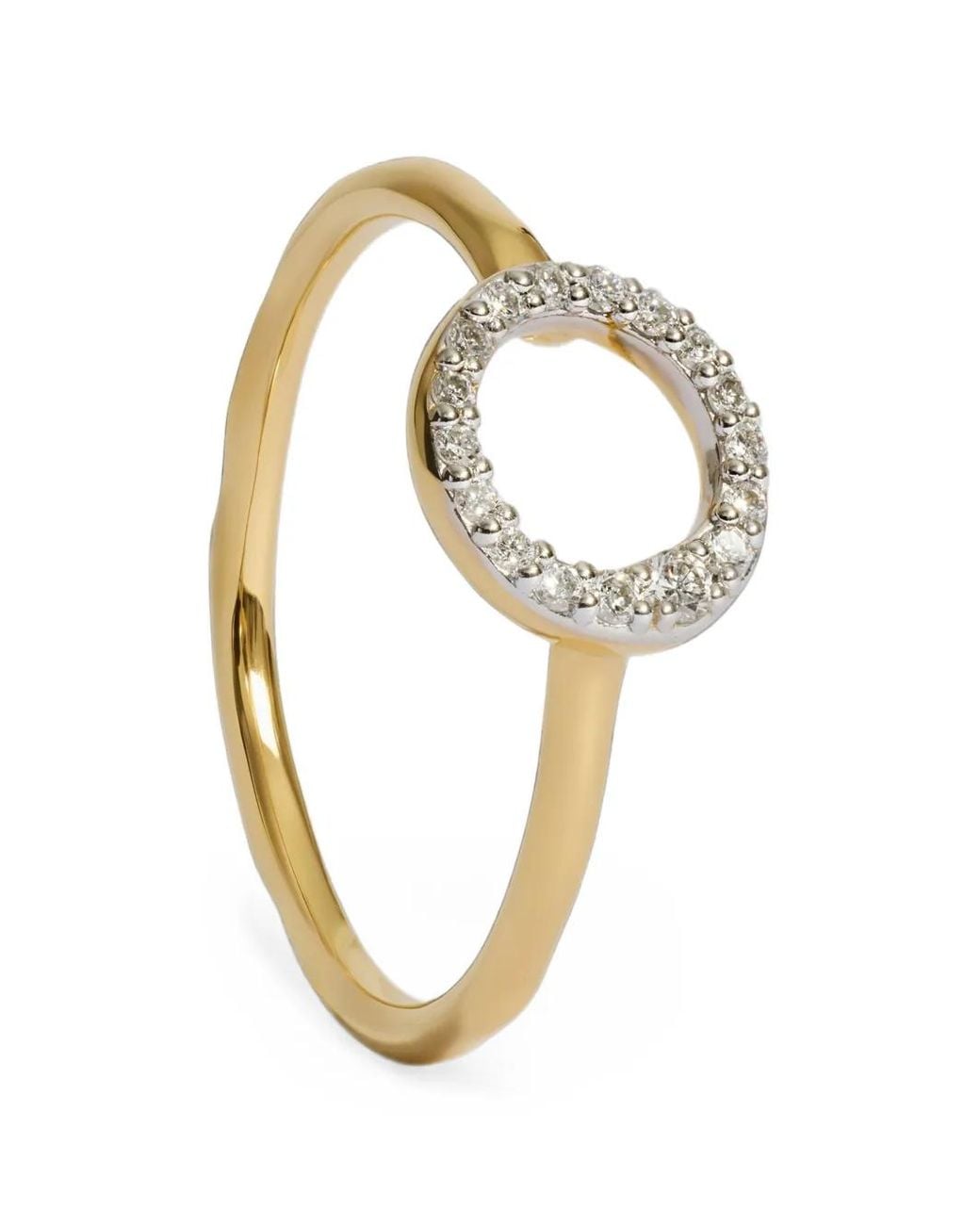 Monica Vinader Metallic Riva Pavé Diamond Ring
