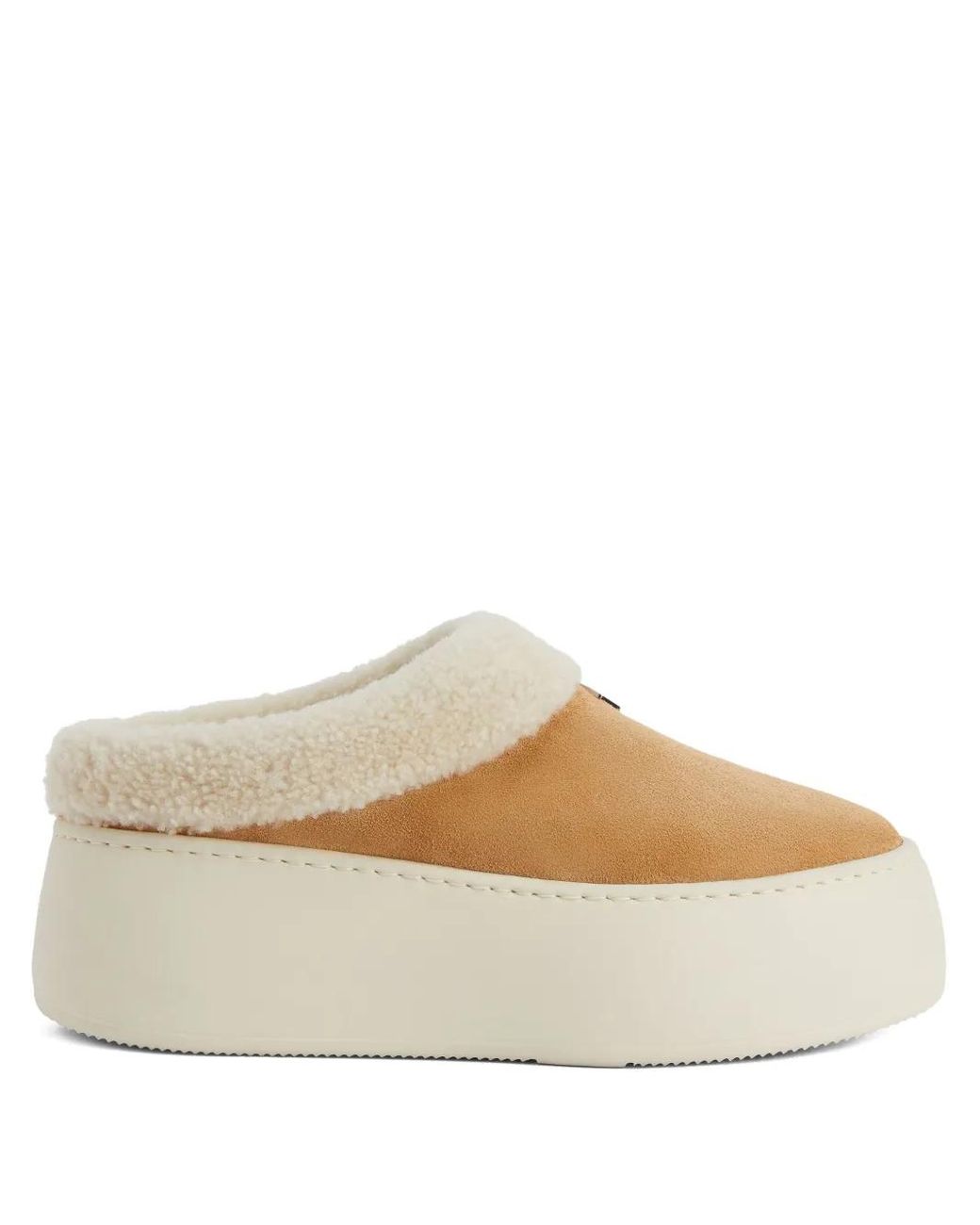 Giuseppe Zanotti White Faux-Shearling Platform Clogs for men