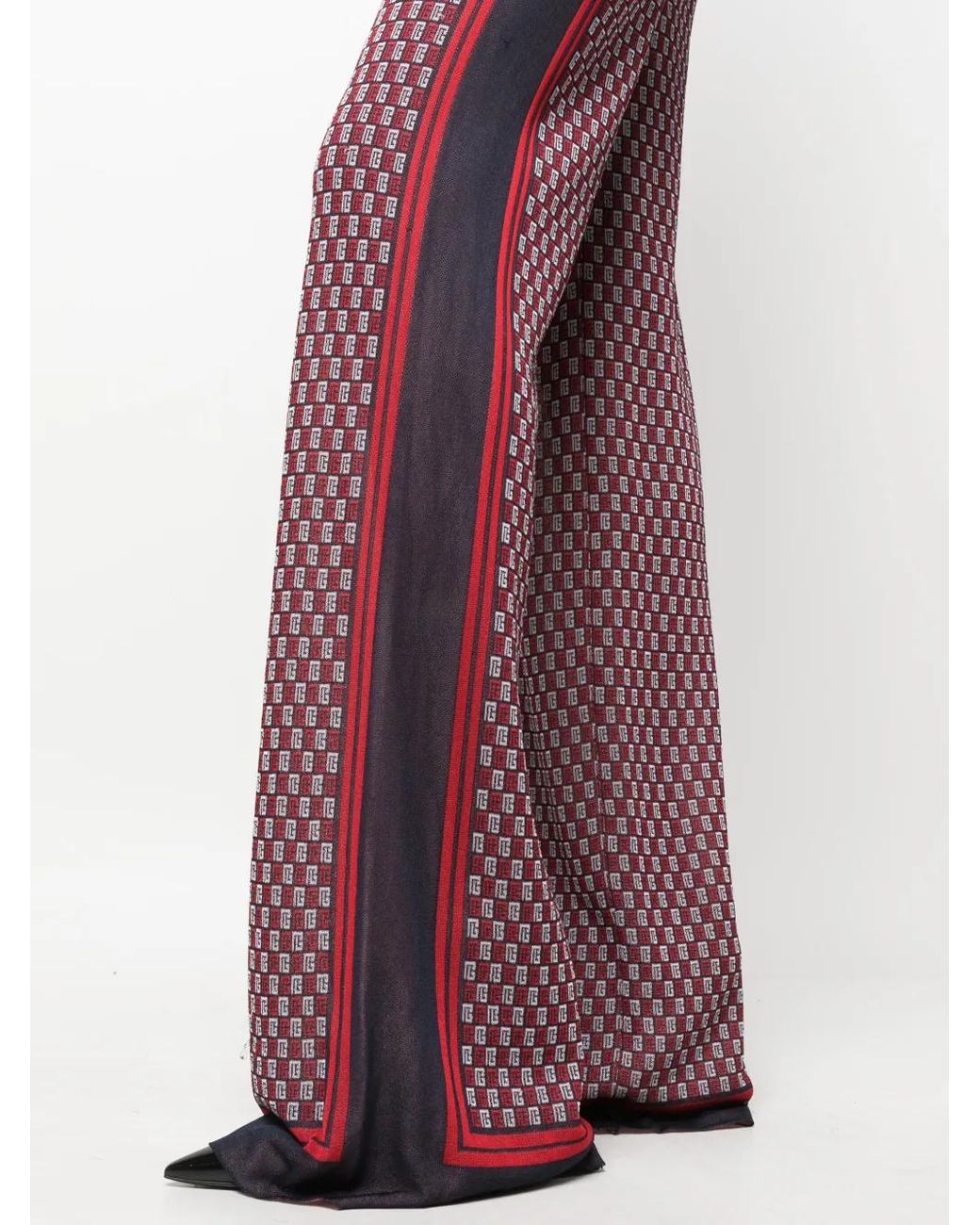Balmain Purple Pb Monogram-Print Knitted Trousers