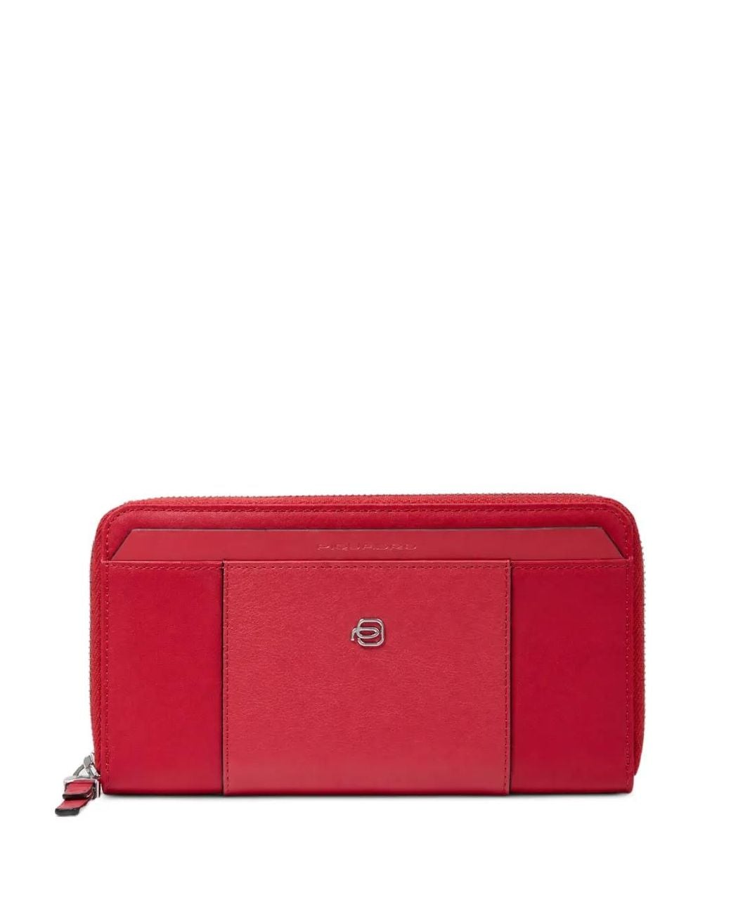 Piquadro Red Logo-Plaque Zip-Around Wallet