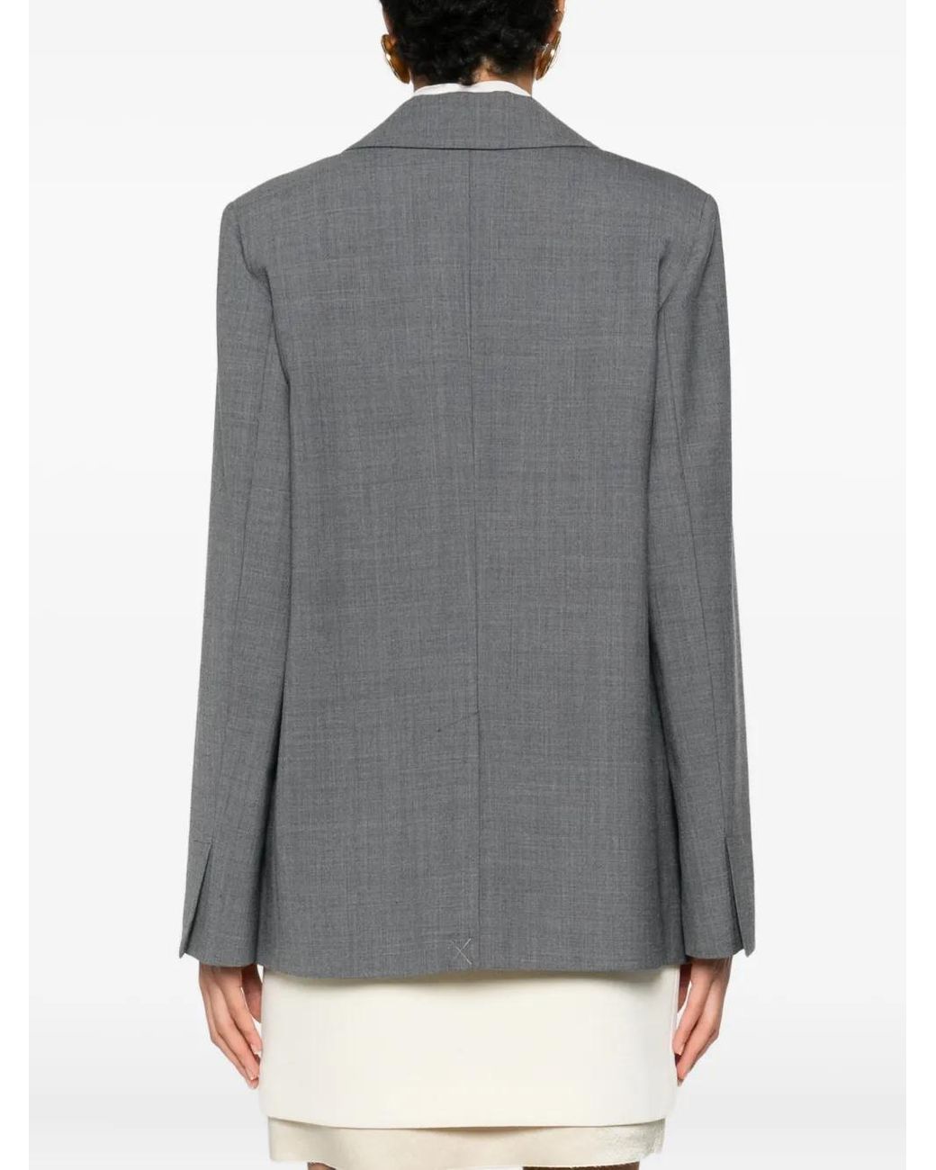 Semicouture Gray Isabella Button-Fastening Blazer