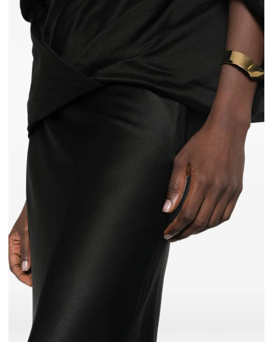 Bompard Black Zip-Fastening Midi Skirt