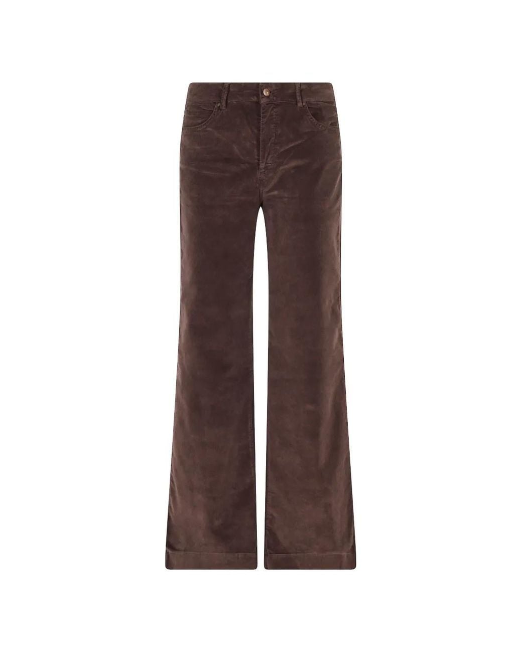 CIGALA'S Brown Corduroy High-Waisted Trousers