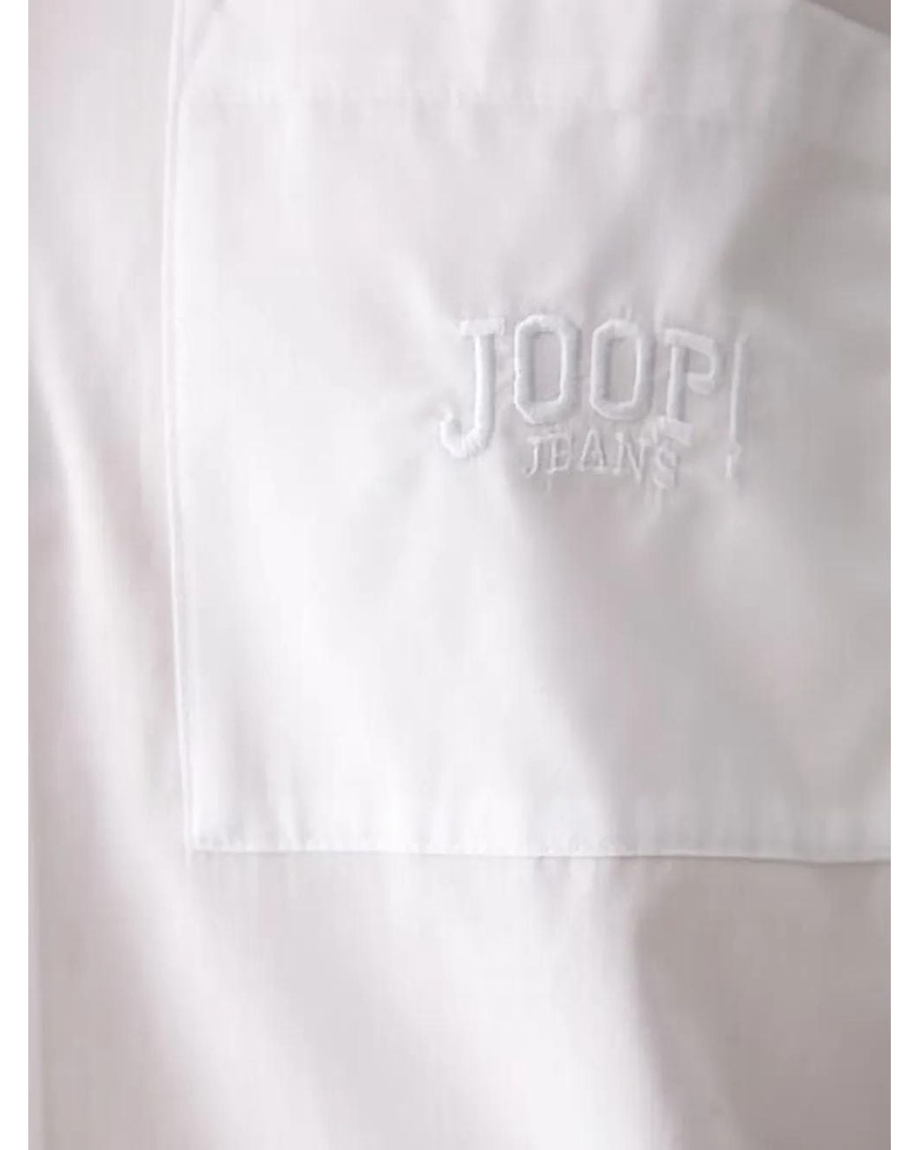 Joop! White Logo-Embroidered Pleated-Back Shirt