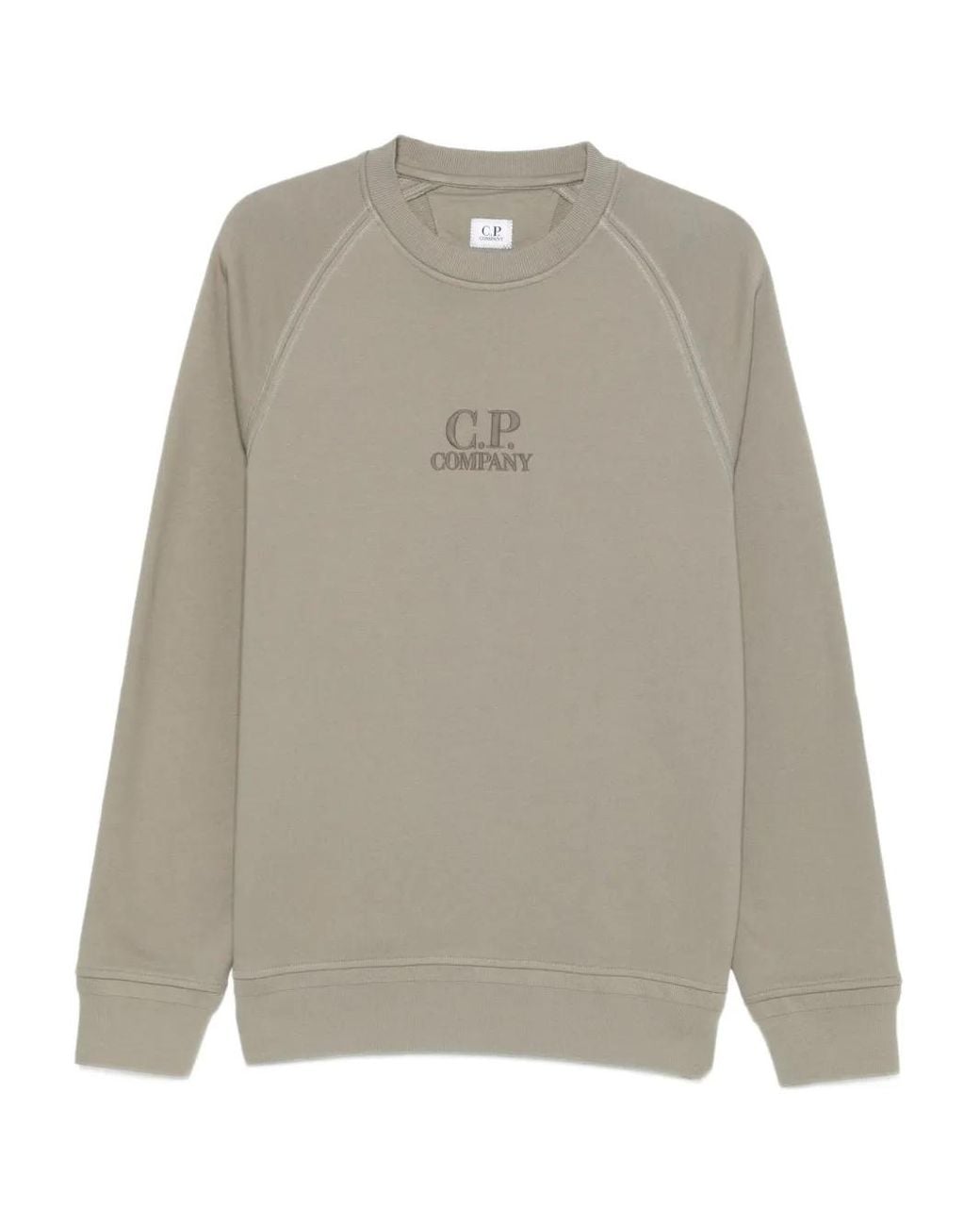 C P Company Gray C.P.Company Sweatshirt With Embroidered Logo for men