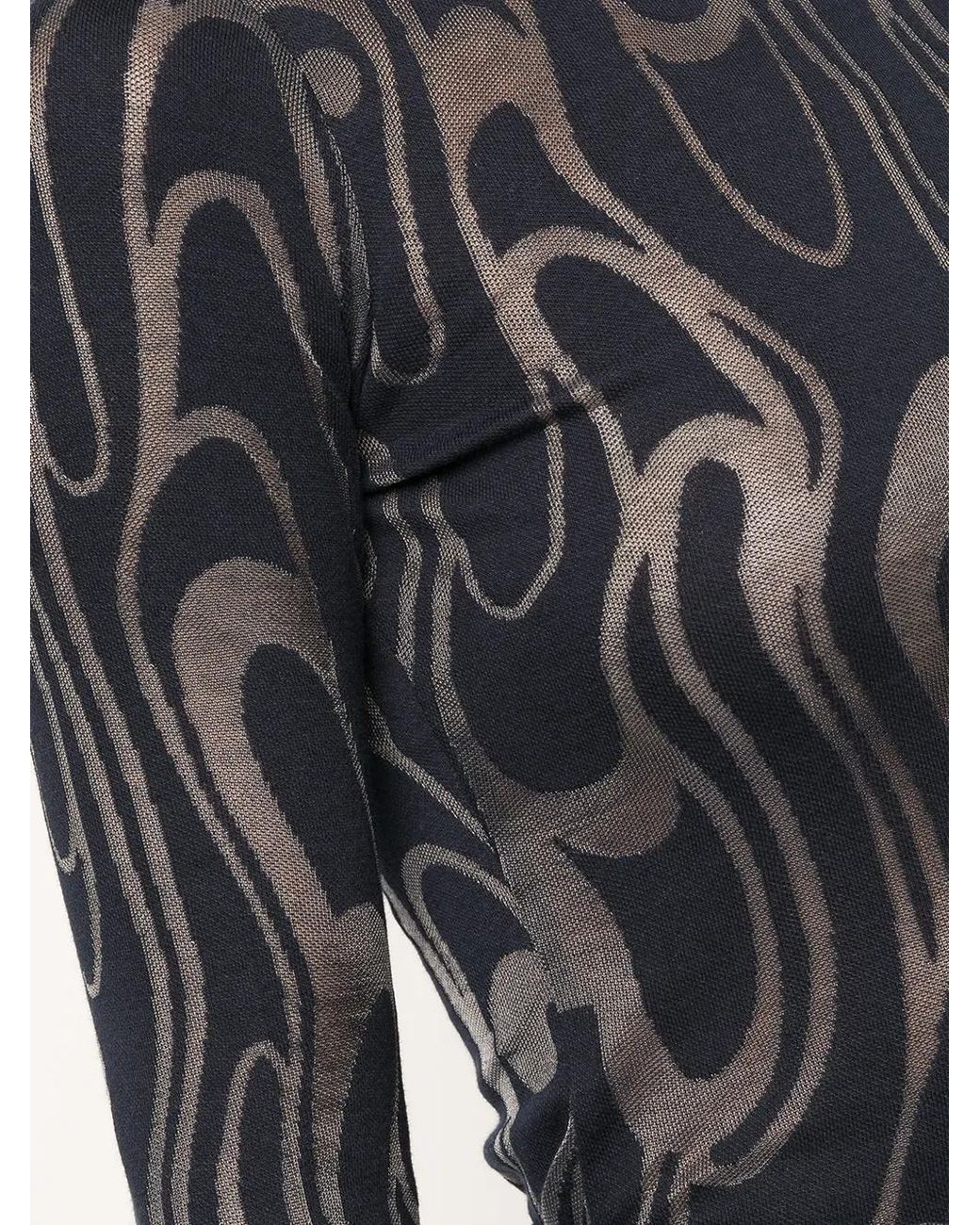 Eckhaus Latta Black Shrunk Turtleneck Long-Sleeve Top