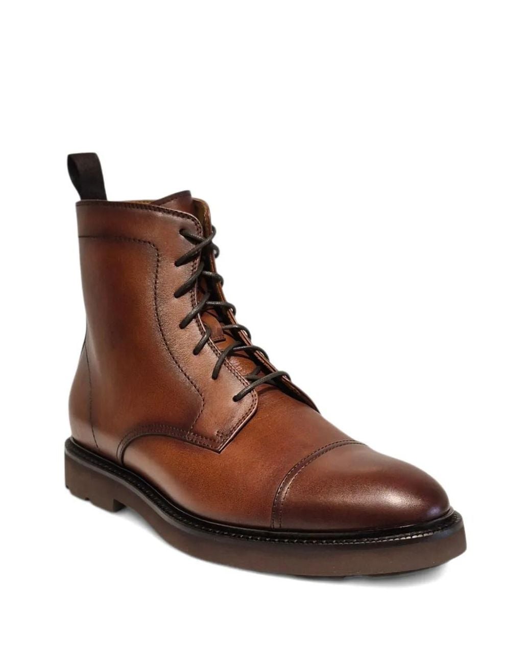 Henderson Brown Lace-Up Leather Boots for men