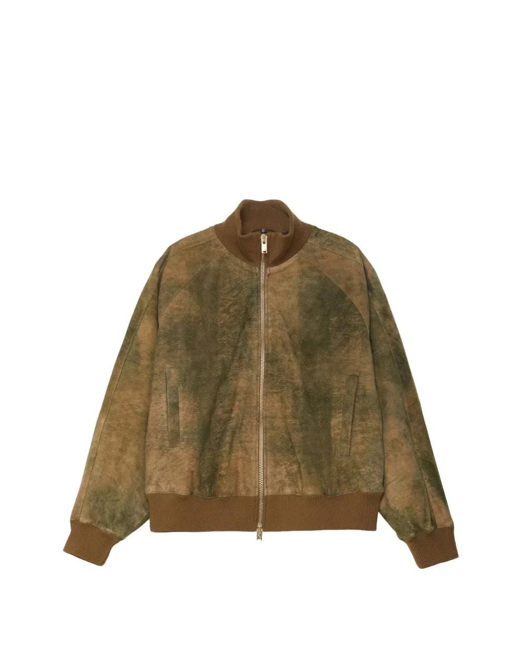 Baracuta Green Zip-Up Suede Jacket for men