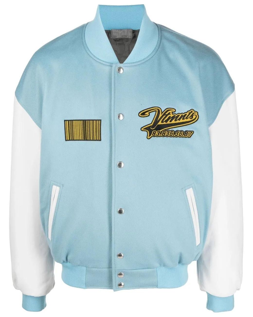 VTMNTS Blue Embroidered Logo Bomber Jacket