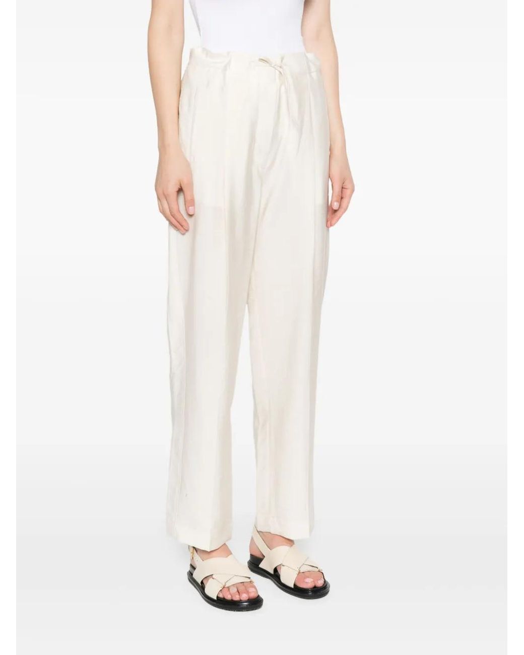 frenken White Waist String Trousers