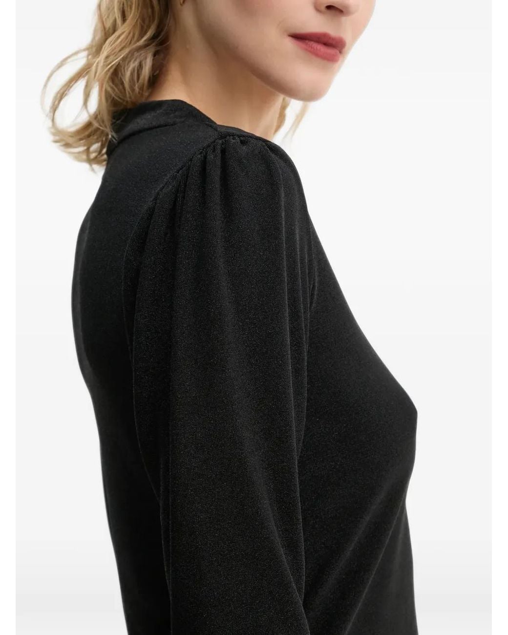 Bruuns Bazaar Black V-Neck Long-Sleeve T-Shirt