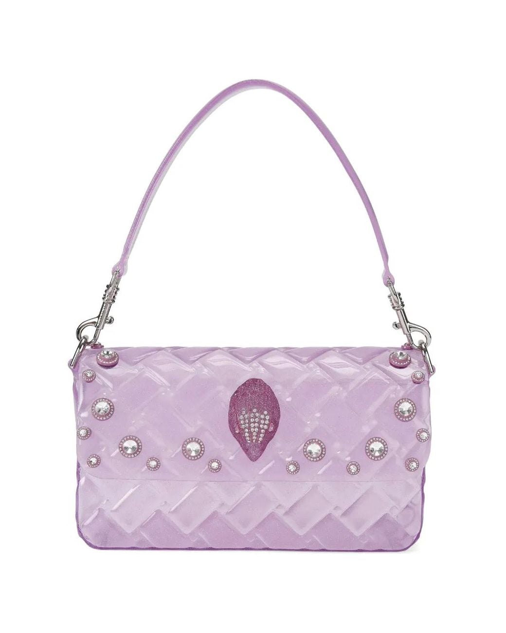 Kurt Geiger Purple Jelly Kensington Quilted Glitter Shoulder Bag