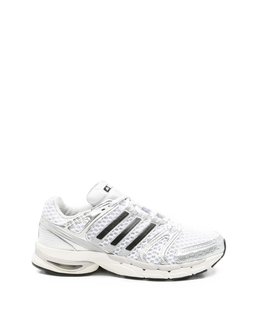Adidas White Adistar Control 5 Mesh-Panelled Sneakers