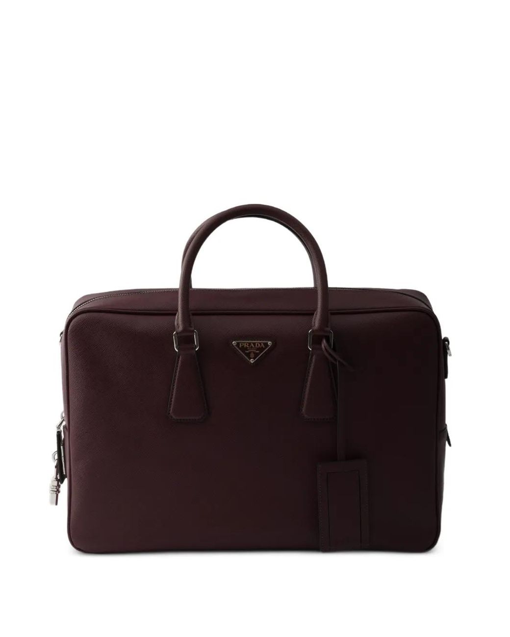 Prada Purple Saffiano Leather Laptop Bag for men