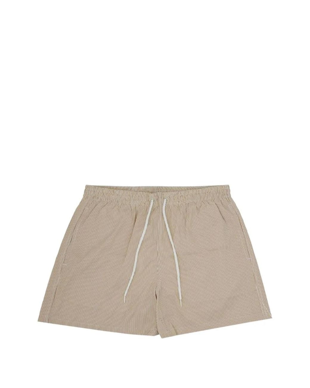 Malo Natural Striped Drawstring Swim Shorts for men