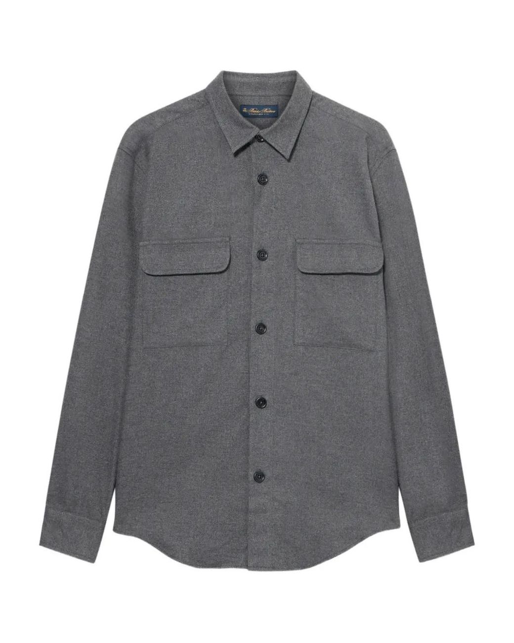 Brooks Brothers Gray Flap-Pockets Button-Fastening Shirt for men