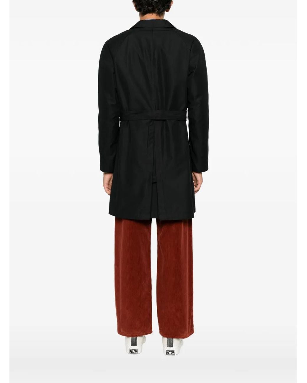 L'IMPERMEABILE Black Tony Double-Breasted Belted Coat for men