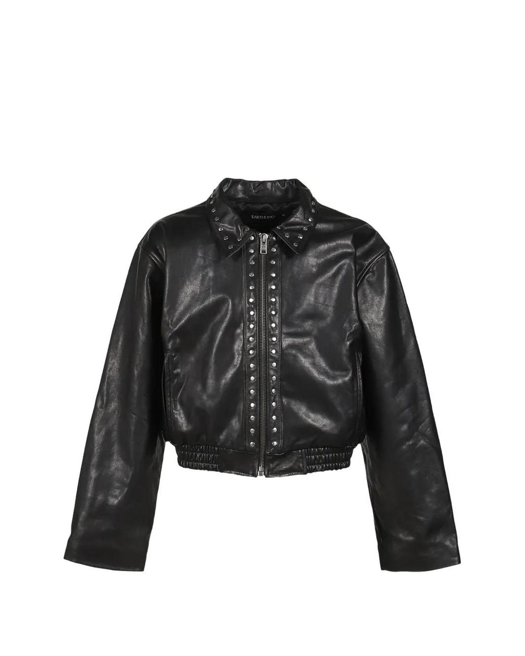 Earthling Collective Black Davidson Studded Leather Jacket for men