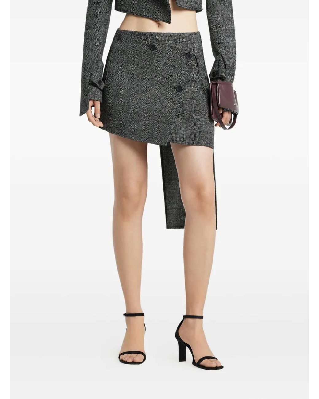 Courreges Gray Courregès Asymmetric Panelled Mini Skirt