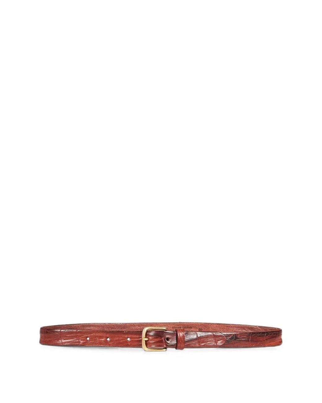 Another Aspect White Croc-Effect Leather Belt for men