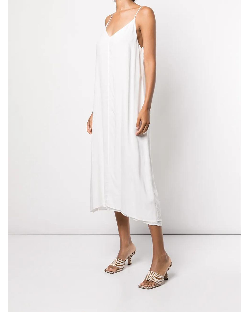 Voz White Double-Layer Cami Dress