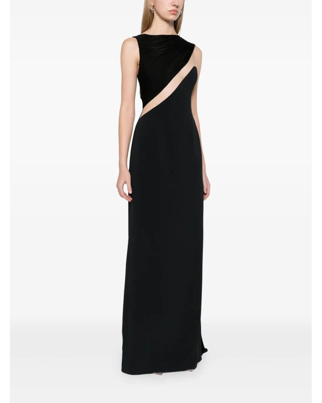 David Koma Black Draped Gown