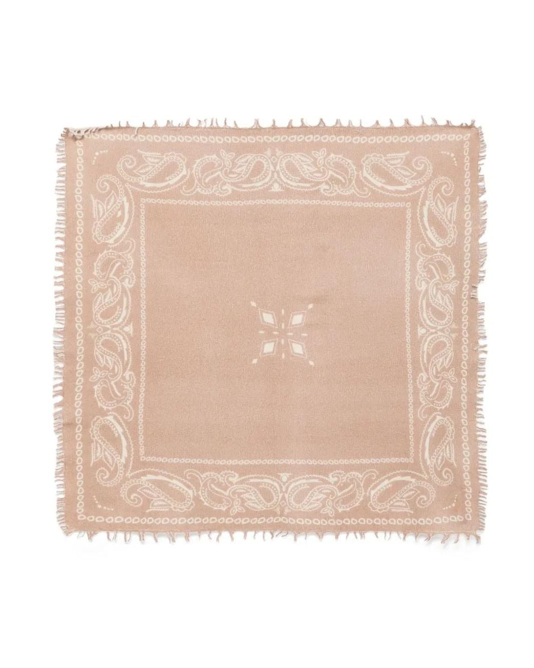 Liska Natural Tuch Paisley-Print Frayed-Edge Scarf