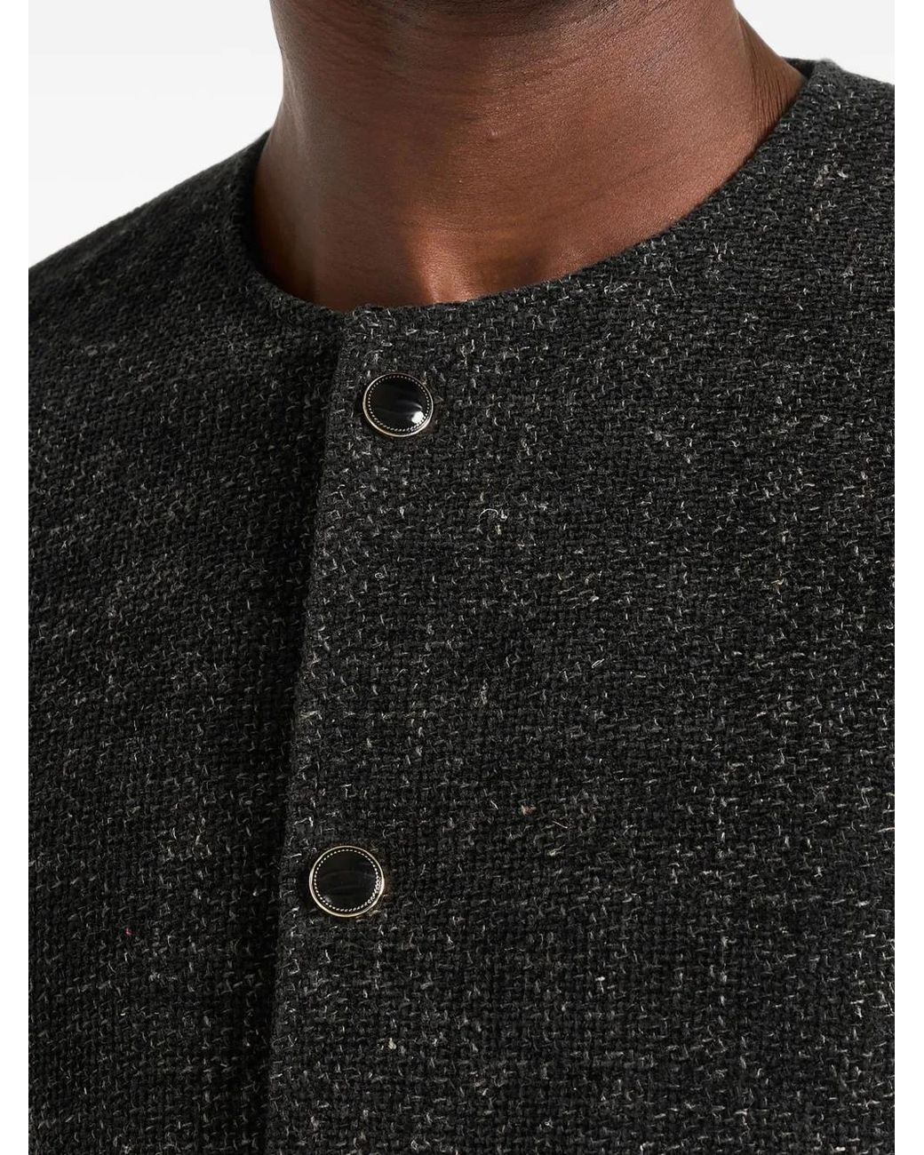 Manière De Voir Black Melvin Textured Jacket for men