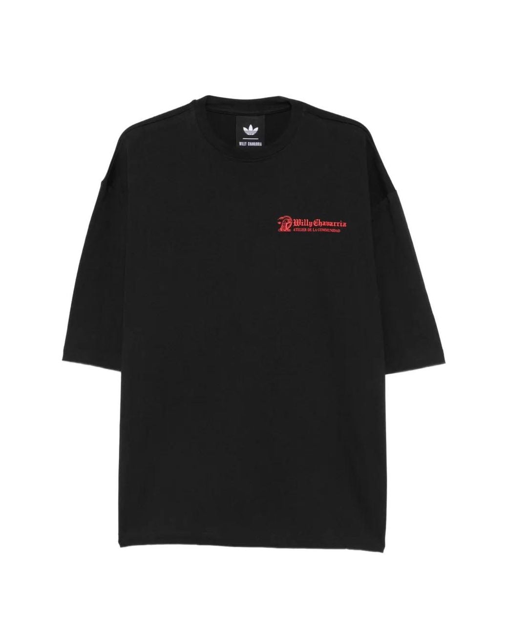 Willy Chavarria Black X Adidas Logo-Print Cotton T-Shirt for men