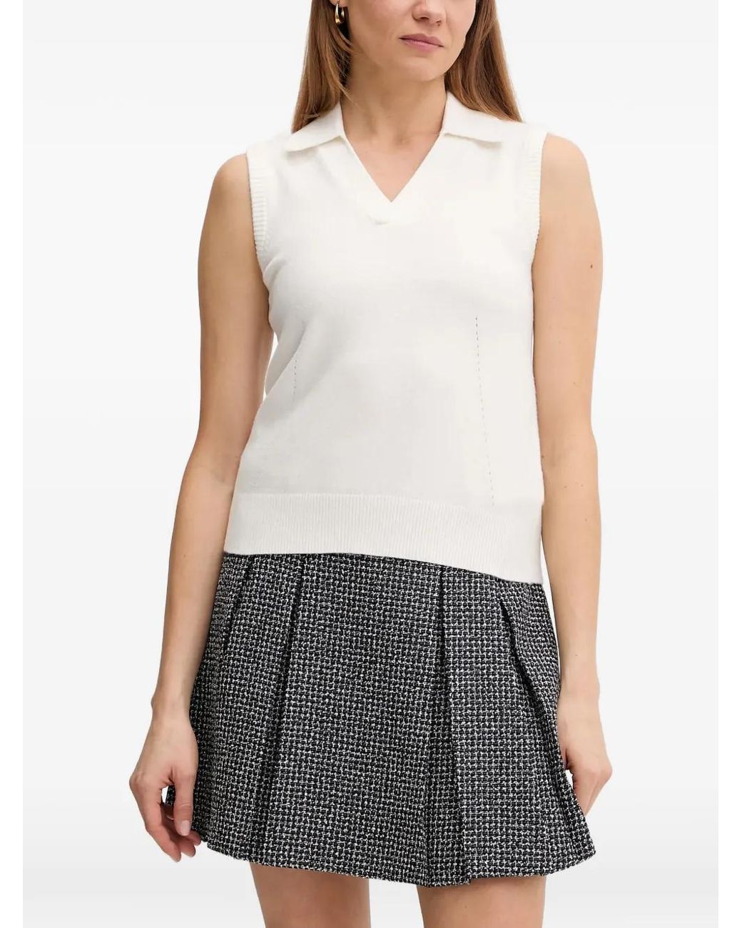 DKNY Gray V-Neck Knitted Vest
