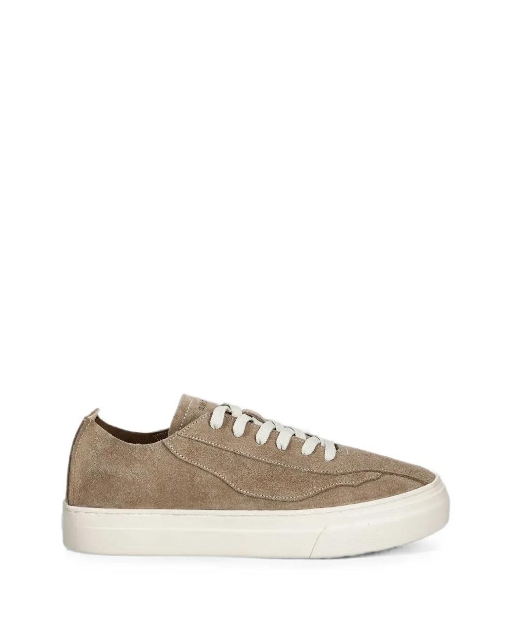 Stepney Workers Club White Reverse Suede Panelled Sneakers for men