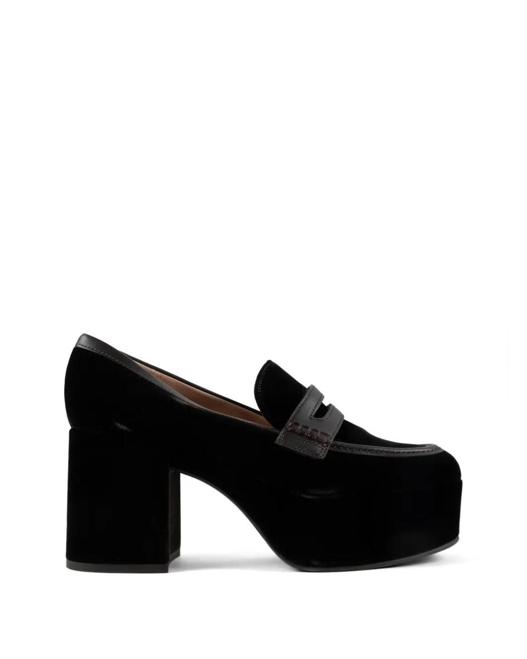 Gianvito Rossi Black Platform Velvet Pumps
