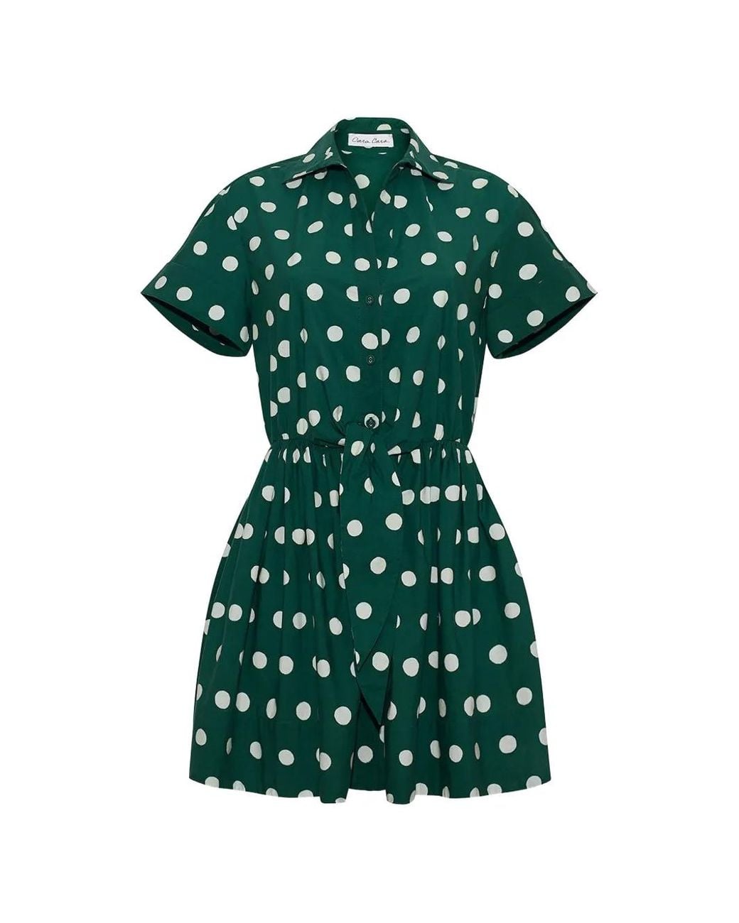 Cara Cara Green Asbury Polka-Dot Mini Dress