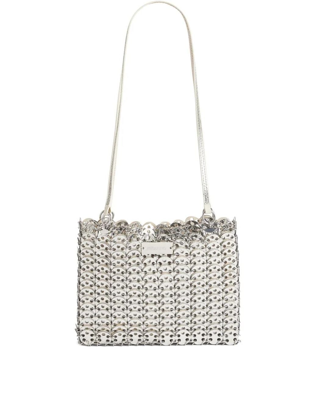 Rabanne White 1969 Chain-Link Leather Shoulder Bag