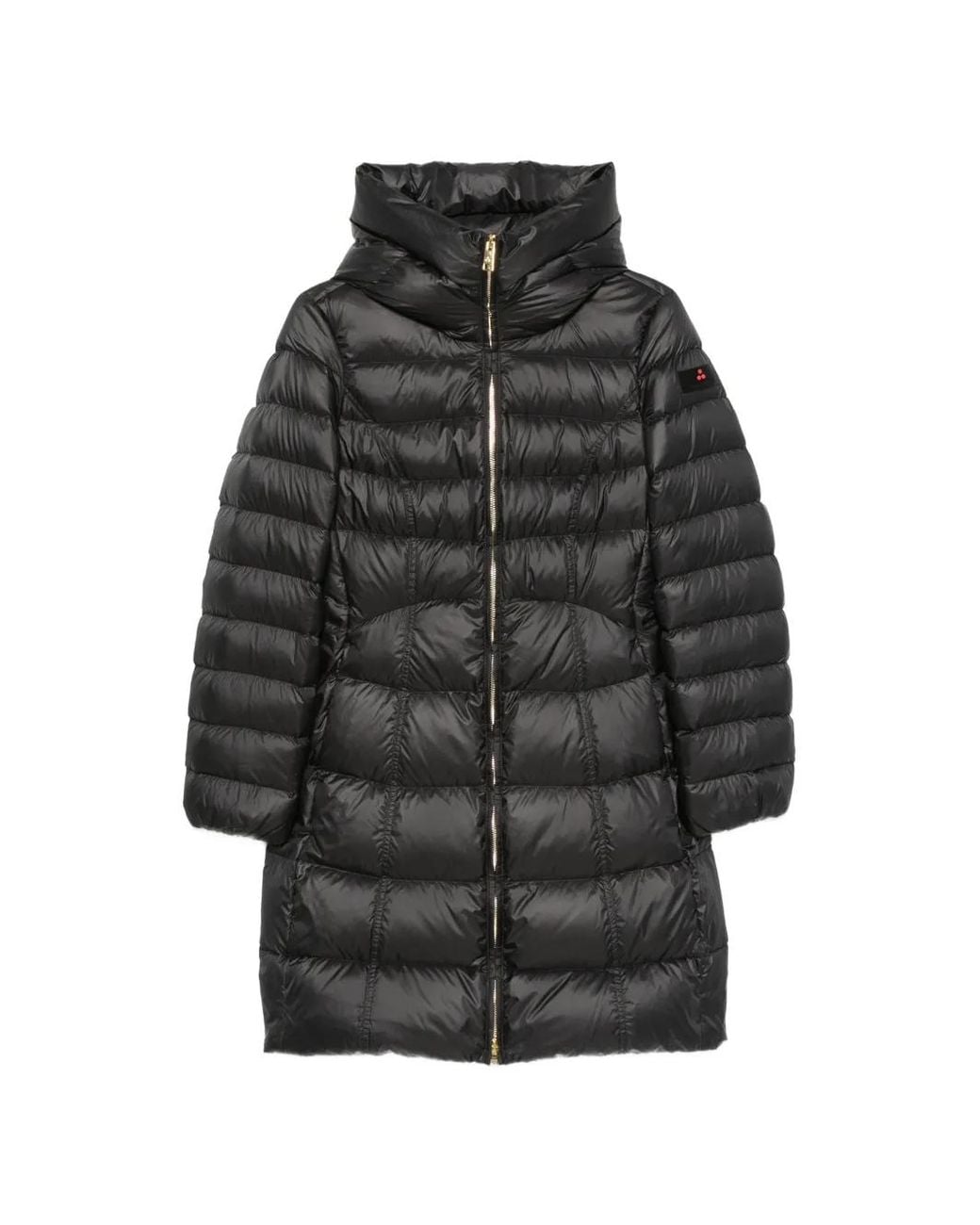 Peuterey Gray Quilted Hooded Coat