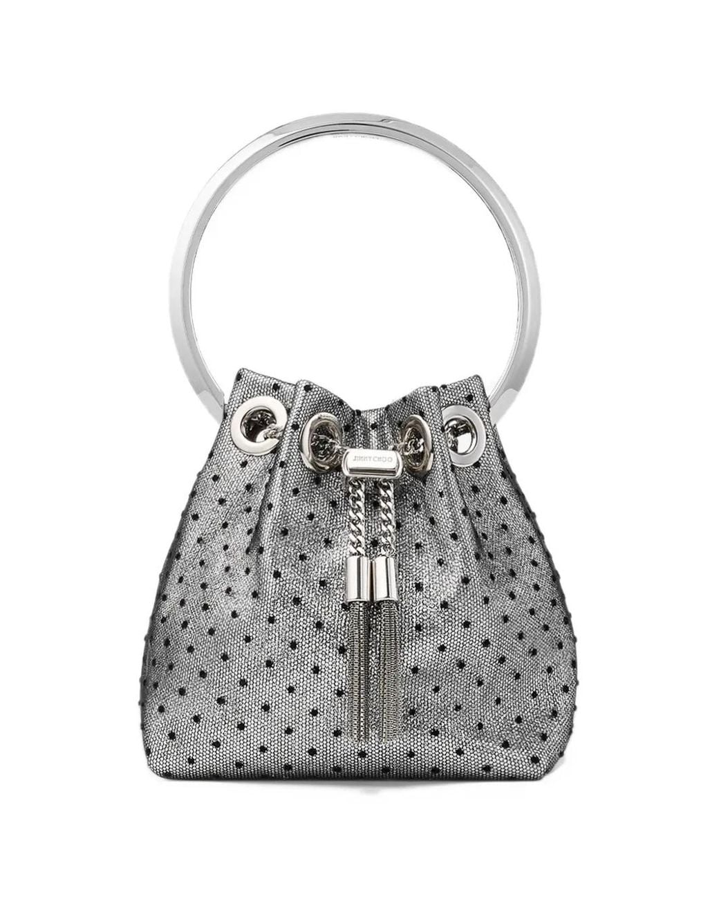 Jimmy Choo Gray Micro Bon Bon Mini Bag