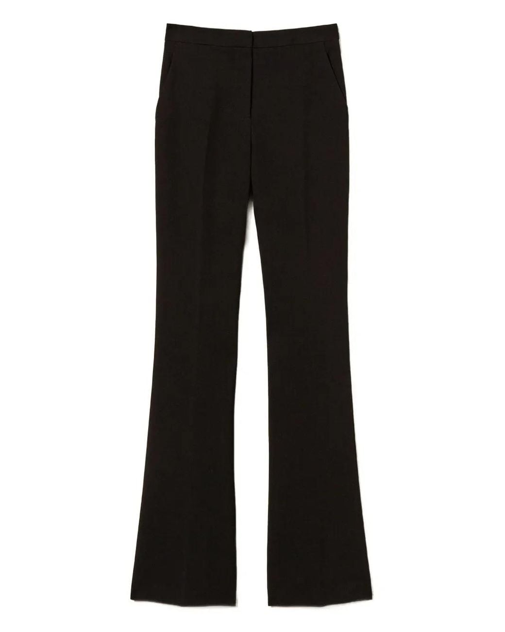 Twinset Black Flared Side-Pocket Trousers