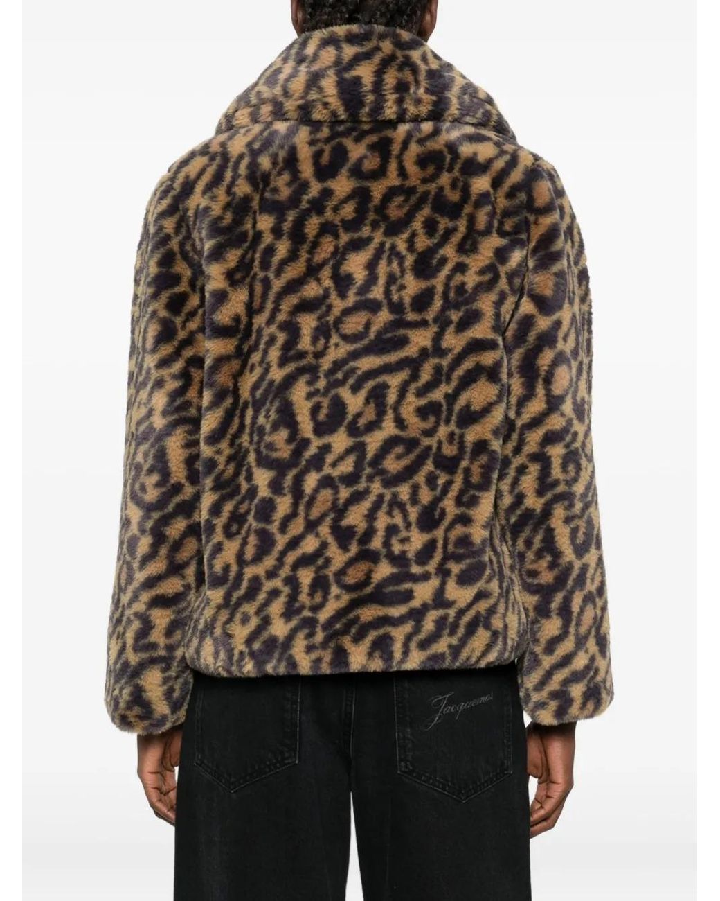 A.P.C. Brown Leopard-Print Double-Breasted Jacket