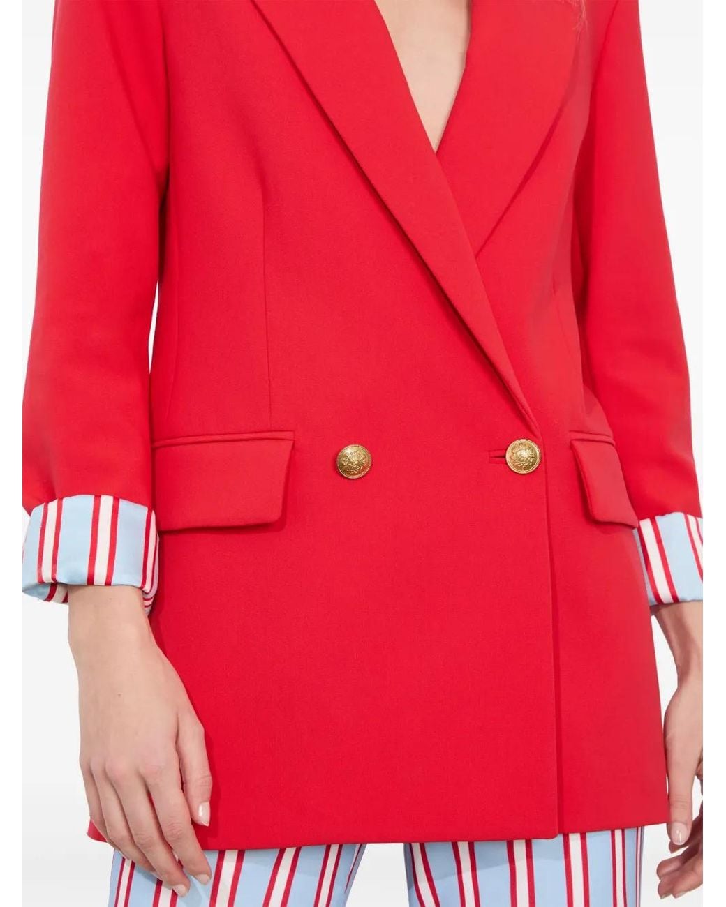 Alice + Olivia Red Arias Double Breasted Blazer