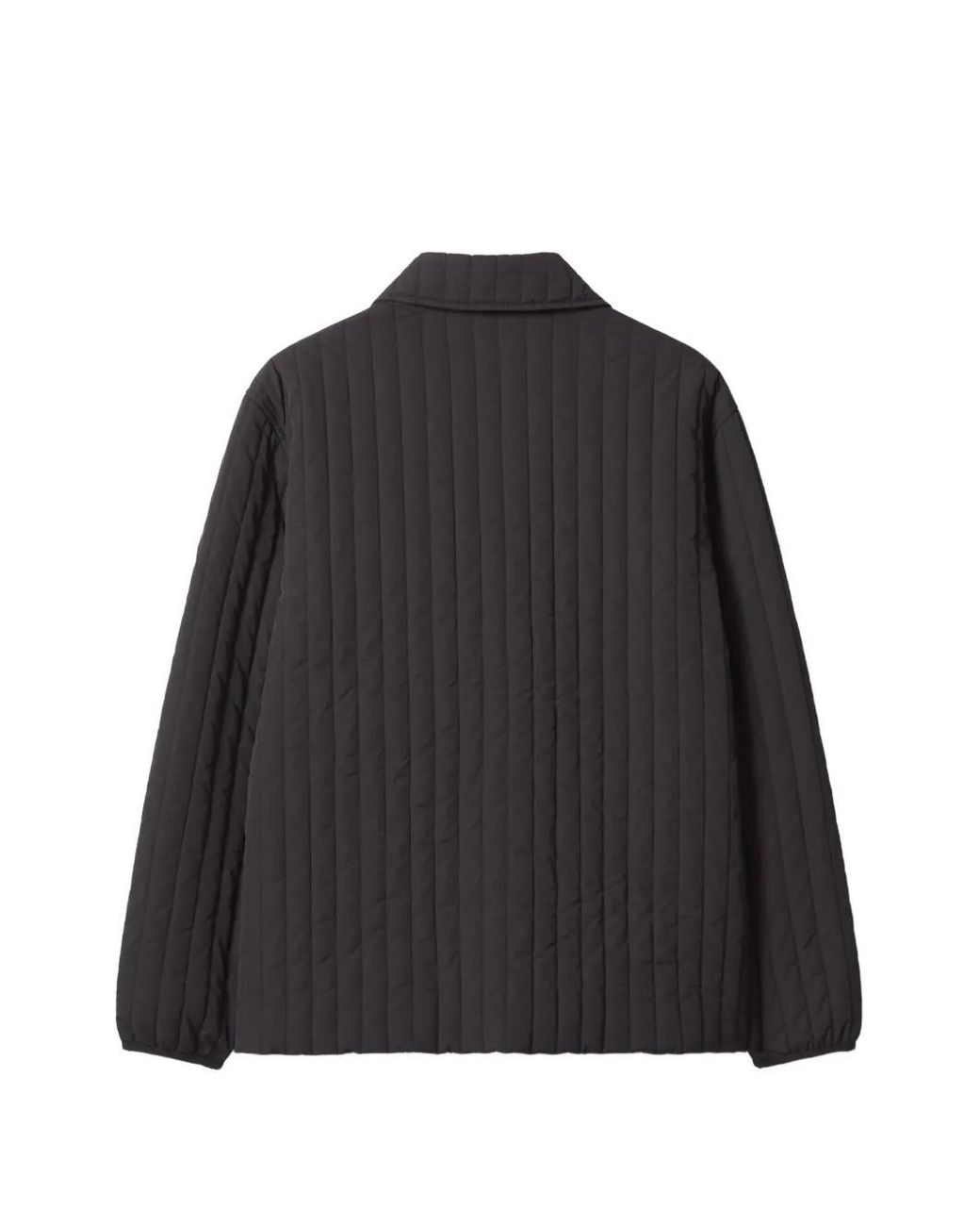Maison Kitsuné Black Quilted Logo-Patch Jacket for men