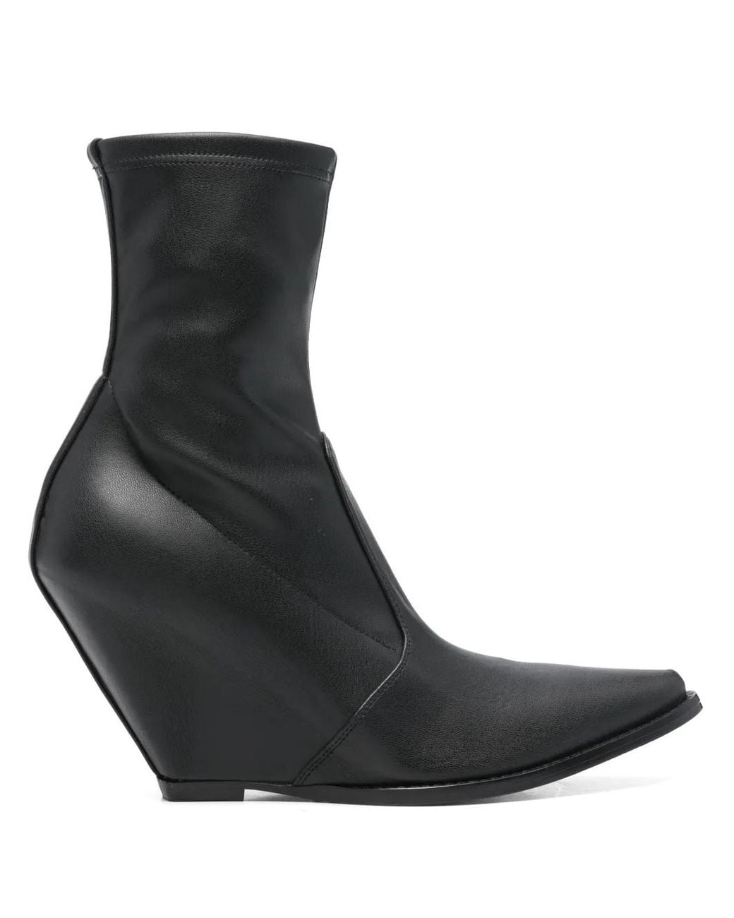 B1ARCHIVE Black 100Mm Wedge Point-Toe Ankle Boots