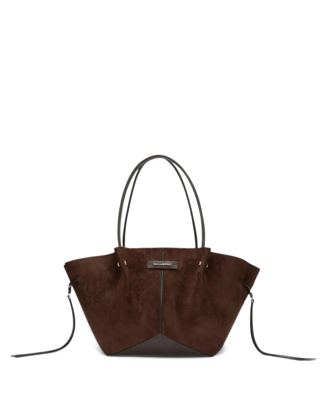 Karl Lagerfeld Brown K/Pierced Medium Faux-Suede Tote Bag