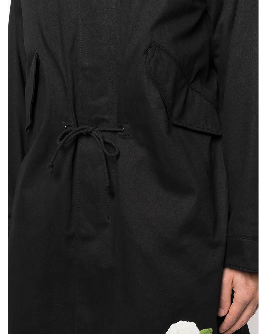 Undercover Black Denken Larm Rose Printed Parka for men