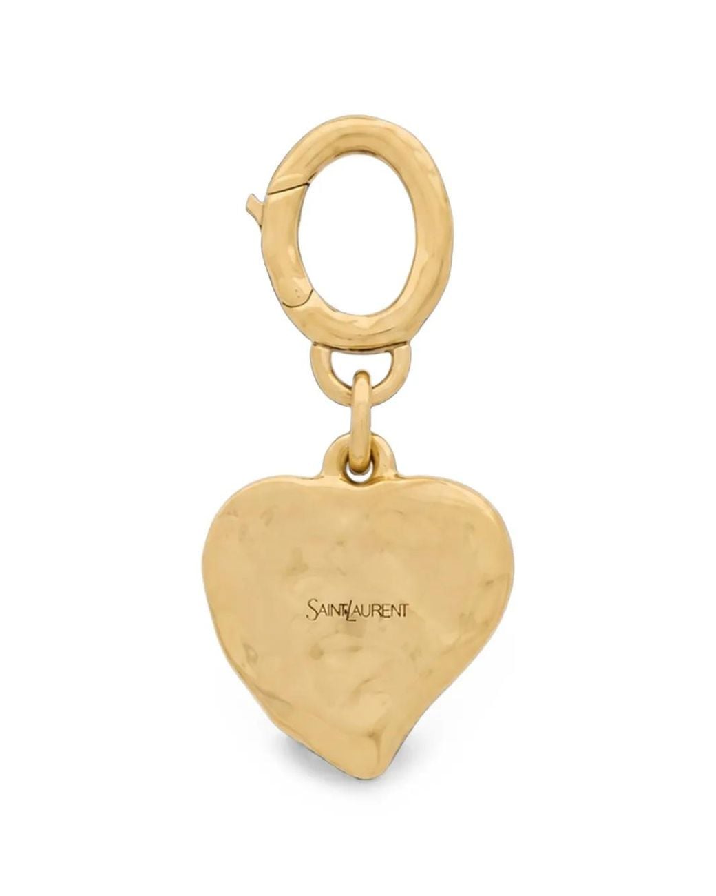 Saint Laurent Metallic Cassandre Heart-Pendant Bag Charm for men