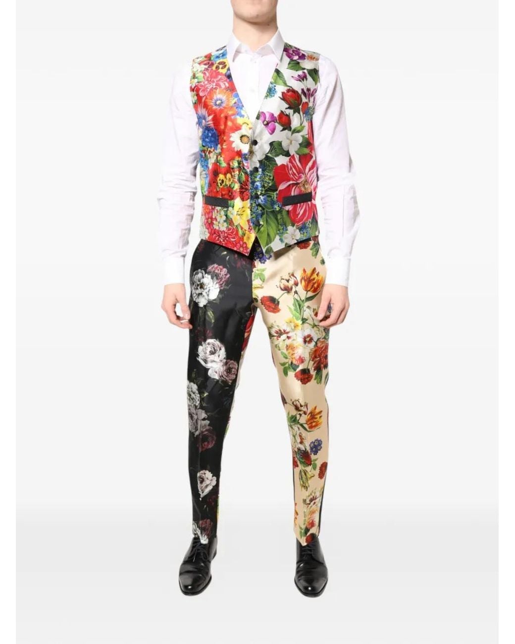 Dolce & Gabbana Black Costume À Fleurs for men